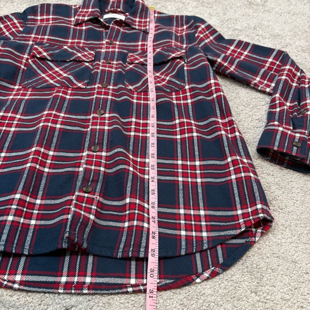 NWT Tna Aritzia Taylor Plaid Oversized Flannel Total Eclipse Deep Red Size XS - Picture 8 of 12